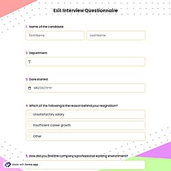 Exit Interview Questionnaire