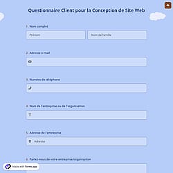 Questionnaire Client pour la Conception de Site Web