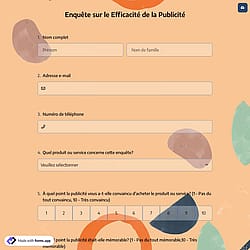 Enquête sur le Efficacité de la Publicité