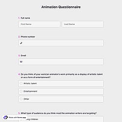Animation Questionnaire