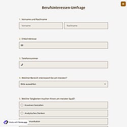 Berufsinteressen-Umfrage