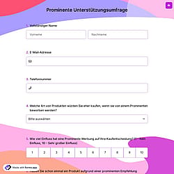 Prominente Unterstützungsumfrage