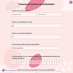 Pesquisa de Endosso de Celebridades