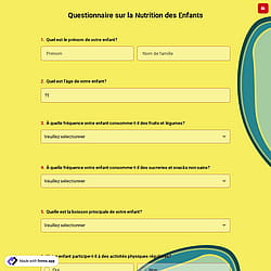 Questionnaire sur la Nutrition des Enfants