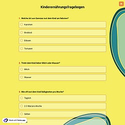 Kinderernährungsfragebogen