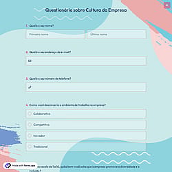 Questionário sobre Cultura da Empresa