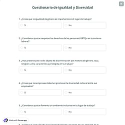 Cuestionario de Igualdad y Diversidad