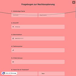 Fragebogen zur Nachlassplanung