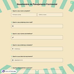 Questionário de Planejamento Patrimonial
