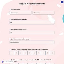 Pesquisa de Feedback de Evento