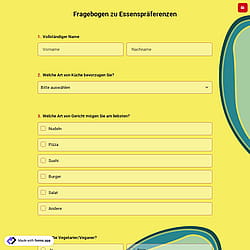 Fragebogen zu Essenspräferenzen