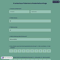 Krankenhaus Patientenzufriedenheitsumfrage