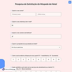Pesquisa de Satisfação do Hóspede do Hotel