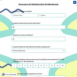 Encuesta de satisfacción de membresía