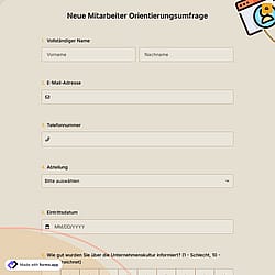 Neue Mitarbeiter Orientierungsumfrage