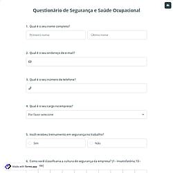 Questionário de Segurança e Saúde Ocupacional