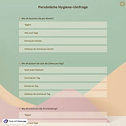 Persönliche Hygiene-Umfrage
