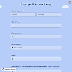 Fragebogen für Personal Training