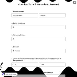 Cuestionario de Entrenamiento Personal