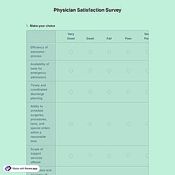 Physician Satisfaction Survey