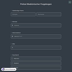 Polizeiärztlicher Fragebogen