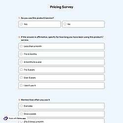 Pricing Survey