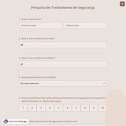 Pesquisa de Treinamento de Segurança