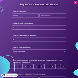 Enquête sur la Formation à la Sécurité