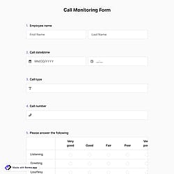 Call Monitoring Form