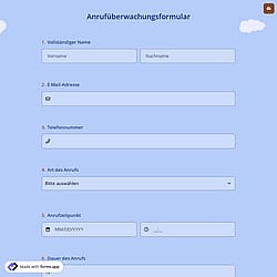 Anrufüberwachungsformular