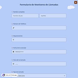 Formulario de Monitoreo de Llamadas