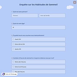 Enquête sur les Habitudes de Sommeil