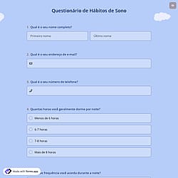 Questionário de Hábitos de Sono