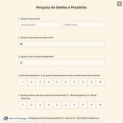 Pesquisa de Sonhos e Pesadelos
