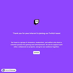 Twitch Team Application Form
