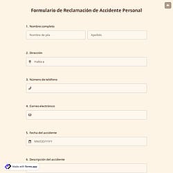 Formulario de Reclamación de Accidente Personal
