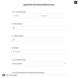 Apotheke Beschwerdeformular