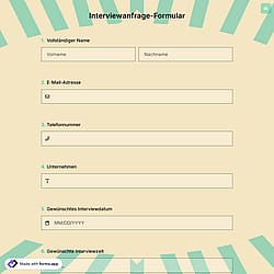 Interviewanfrage-Formular