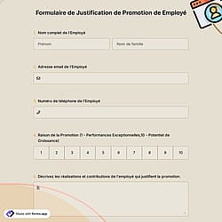 Formulaire de Justification de Promotion de Employé