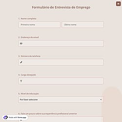 Formulário de Entrevista de Emprego
