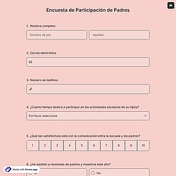 Encuesta de Participación de Padres