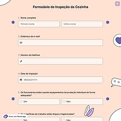 Formulário de Inspeção da Cozinha
