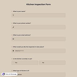 Kitchen Inspection Form