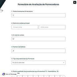 Formulário de Avaliação de Fornecedores