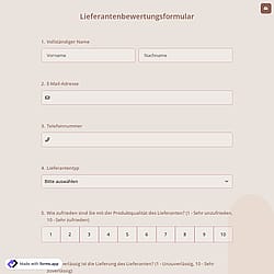 Lieferantenbewertungsformular