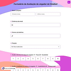 Formulário de Avaliação de Jogador de Voleibol