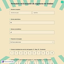 Formulario de Evaluación de Jugadores de Voleibol