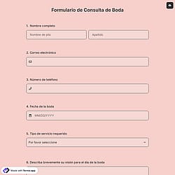 Formulario de Consulta de Boda