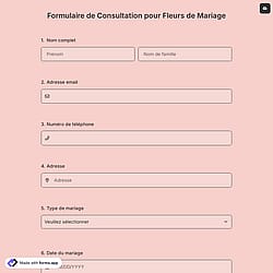 Formulaire de Consultation pour Fleurs de Mariage