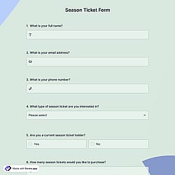 Season Ticket Form